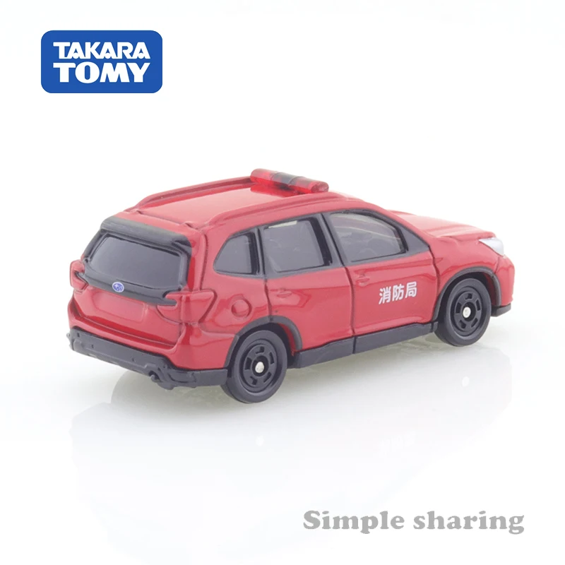 Takara Tomy Tomica No.99 Subaru Forester Fire Command Vehicle Cars 1/65 Kinderen Speelgoed Motorvoertuig Diecast Metal Model Verzamelen