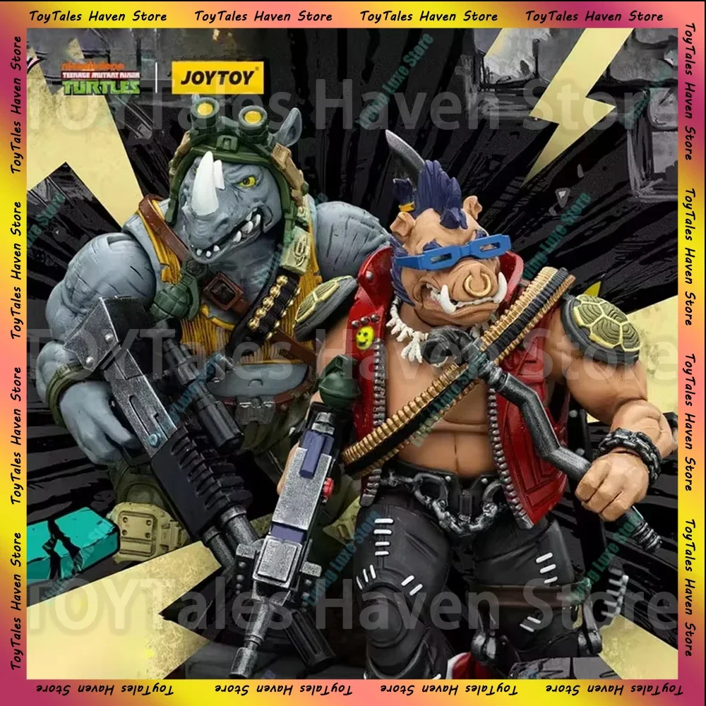 Original Joy Toy Teenage Mutant Ninja Turtles Anime Figure TMNT Beebop Rocksteady Action Figure Ninja Turtles Collection Gift