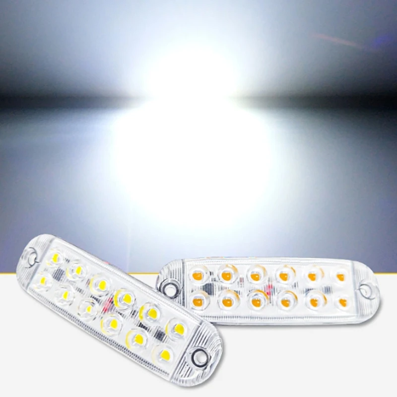 New 12 Led Strobe Side Warning Lights Strobe Grille Flashing Lightbar Car Truck Signal Lamp Traffic Lights 12V-80V