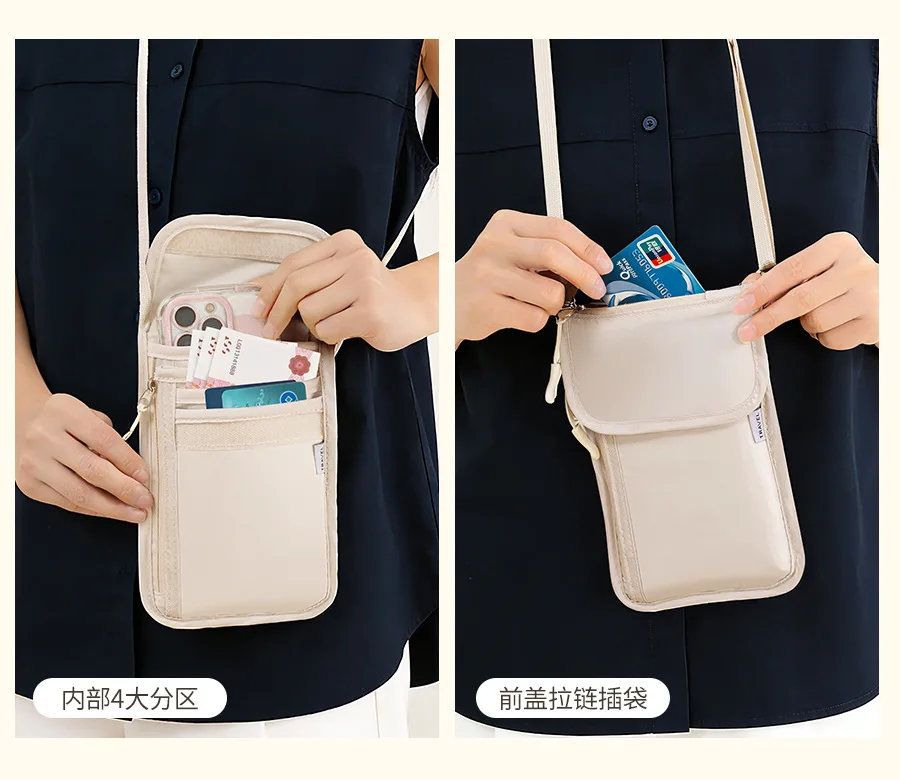 Outdoor Travel Anti-theft Wallet Waterproof Storage Neck Hanging Mobile Phone Passport Bag