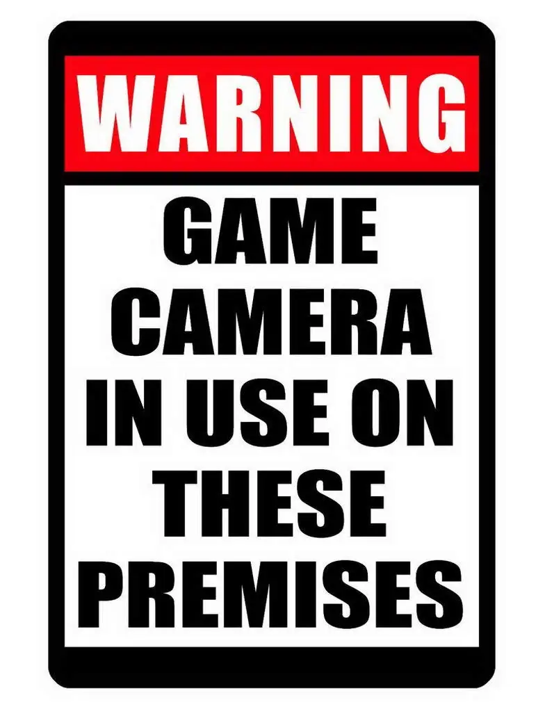 No Trespassing Sign Game Camera in Use Sign Durable Weather Proof Home Decor Metal Signs 8x12 Inch