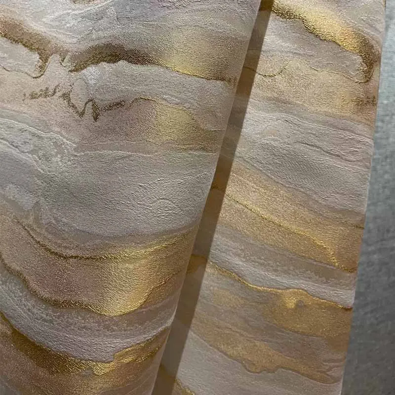 

Jacquard Texture Gold Curtains for Living Room Bedroom Luxury Thread Dining High Precision Thickening Door Windows Drapes