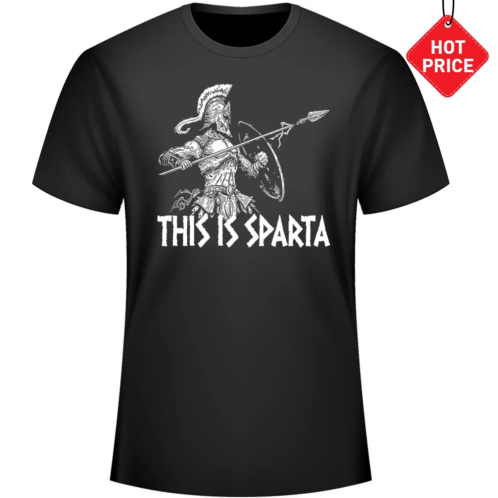 

This Is Sparta. Spartan Warrior Fighting T-Shirt 100% Cotton O-Neck Summer Short Sleeve Casual Mens T-shirt Size S-3XL
