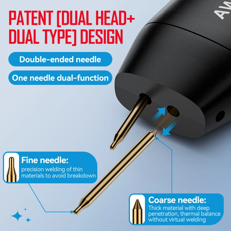 AWithZ Portable Spot Welder DIY Handheld Spot Welding Machine 90 Gears Adjustable Spot Welding machine for 18650 Lithium Battery