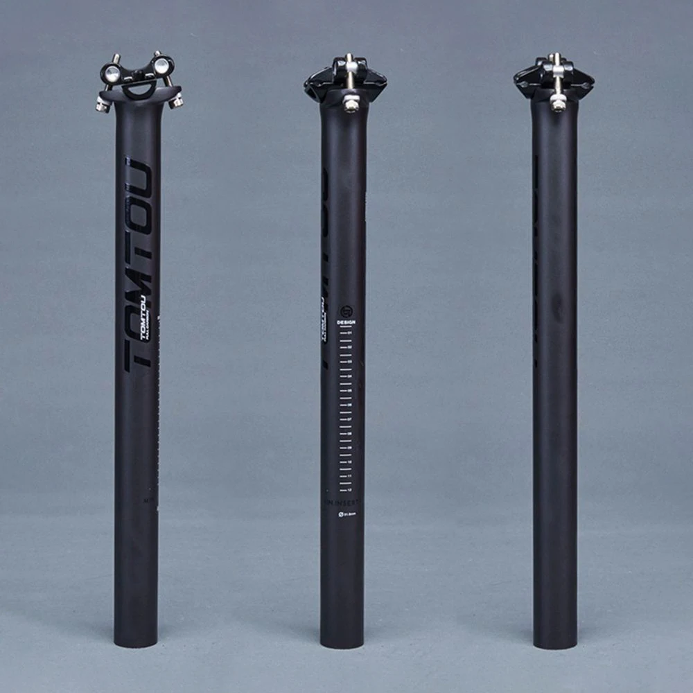 

TOMTOU Black Matte Carbon Seatpost Offset 0mm Bicycle Seat Post Mountain Road Bike Seat Tube 27.2/30.8/31.6mm