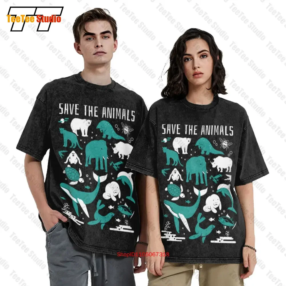 Save The Animals , Endangered Animals Pet Lover Vintage Oversized T-Shirt KBD5