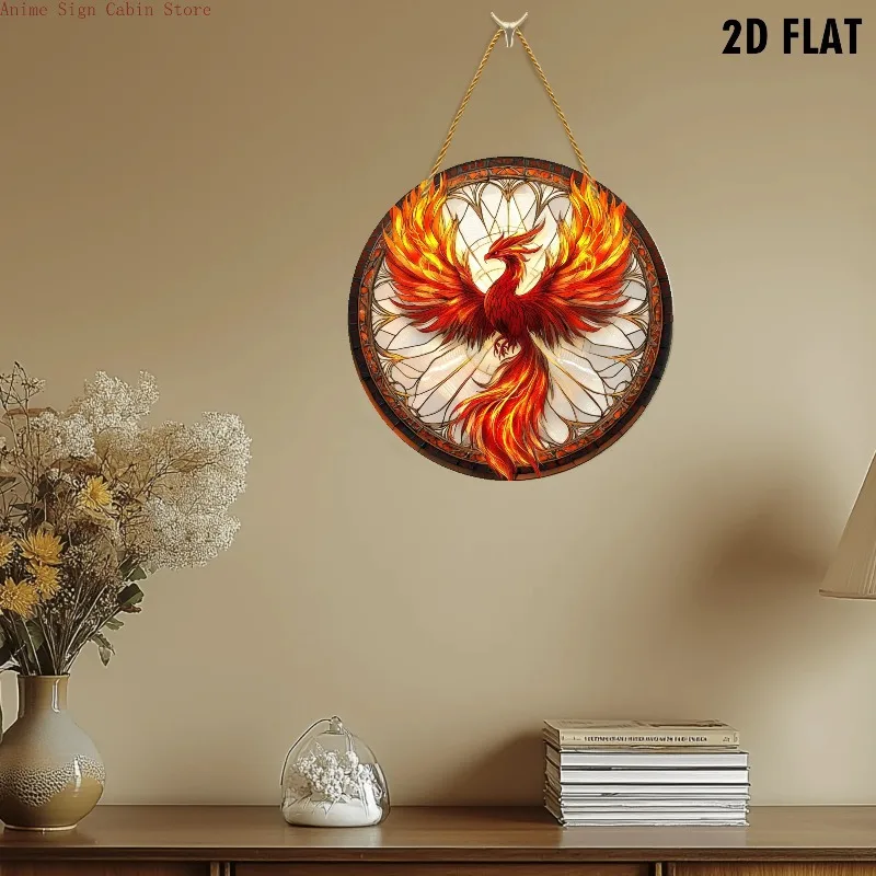 2D Flat 1pc Garden Suncatcher Light Catcher Circular Round Ornament for Porch, Bedroom, Nursery, Spring Decor Acrylic Sign