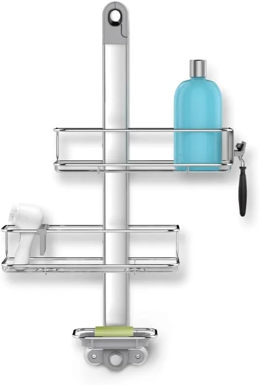 

Регулируемая полка для душа из нержавеющей стали и алюминия с защитой от ржавчины для современных ванных комнат