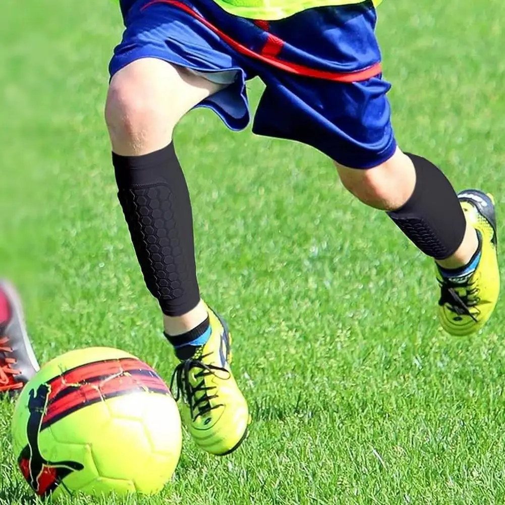 

1 Pair Soccer Shin Guards for Kids Youth Adult Calf Compression Sleeve with Honeycomb Pads Protective Gear for Football Soccer