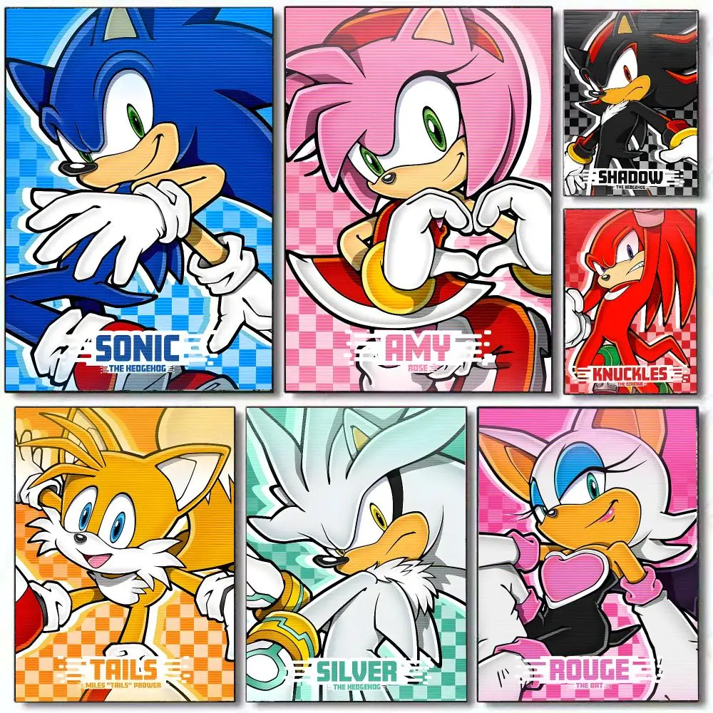 Hot Game S-Sonic The H-Hedgehog Poster HD Home Decor Sticky Wall Waterproof Home Living Room Bar Aesthetic Decor