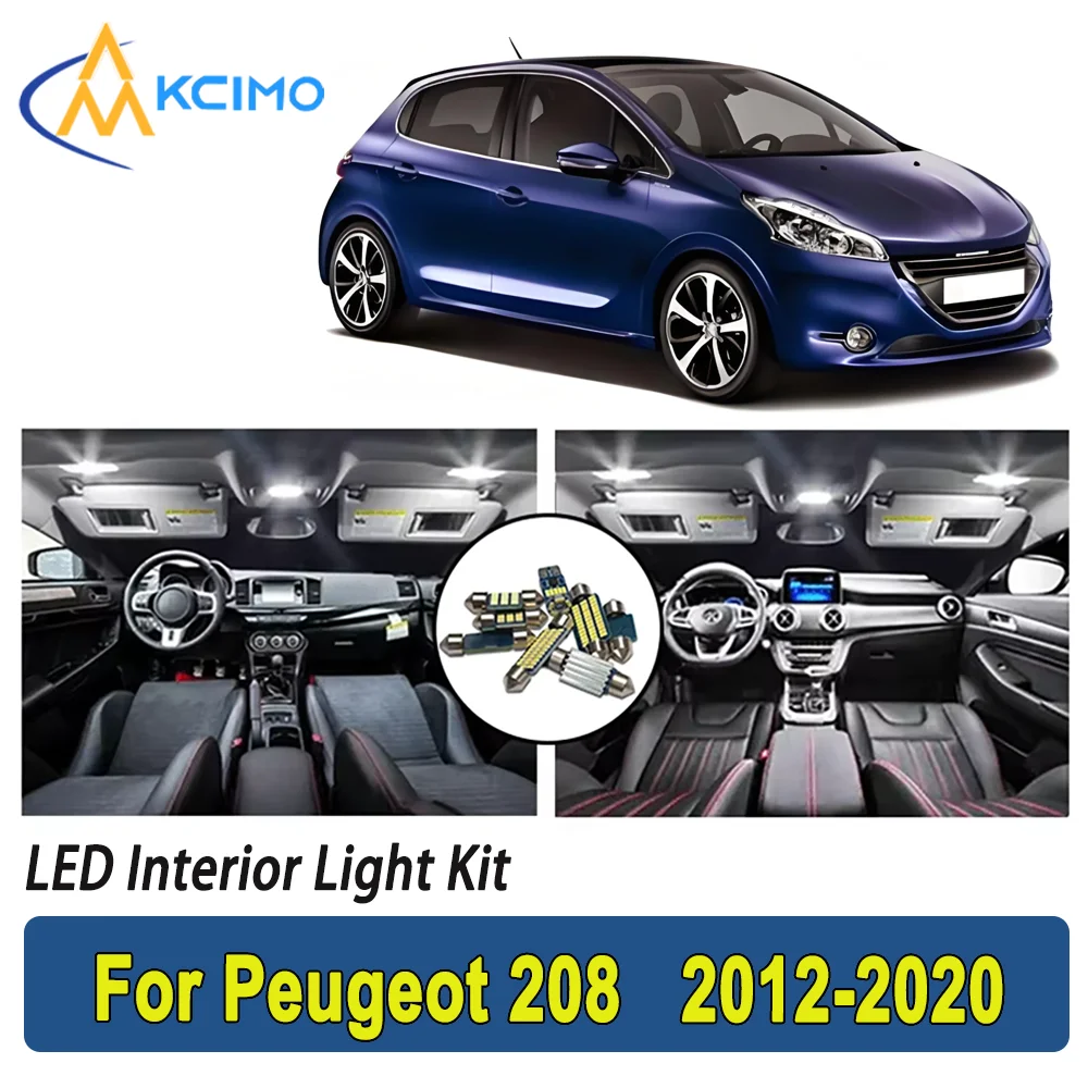

New Light Bulb For Peugeot 208 (2012-2020) Premium Bright LED Interior Dome Map Trunk Light Kit Car Led Lamps Canbus Car LED