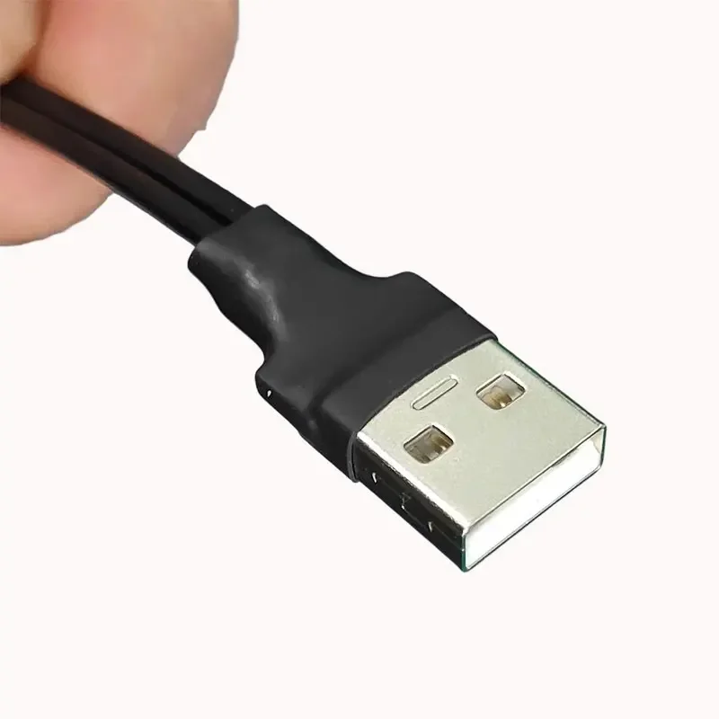 ADT-Link USB 2.0 Type A to Micro-B Flat Ribbon Cable 8 Pin 3A 90° Bending Angle USB Extension Cable for Data Transfer 0.48G/bps