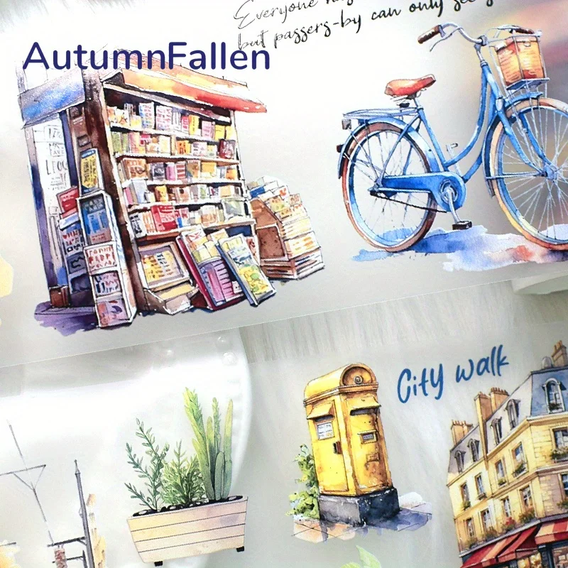 Matte PET Washi Tape City Kitten Transparent Roll Sticker Decorative Adhesive Tape For Scrapbooking Journal Aesthetic Stationery