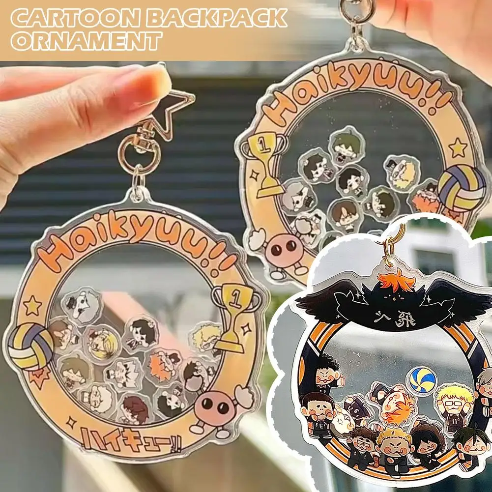 أنيمي هايكيو!! سلسلة مفاتيح مصنوعة من الأكريليك عمل الشكل الكرتون مضحك Shakable كيرينغ قلادة قلادة حقيبة اكسسوارات الديكور الهدايا
