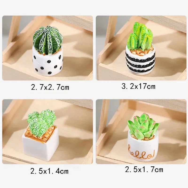 1 pz resina artificiale cactus in vaso mini piante grasse muschiose per la casa ufficio decorazione da tavolo micro ornamenti paesaggistici