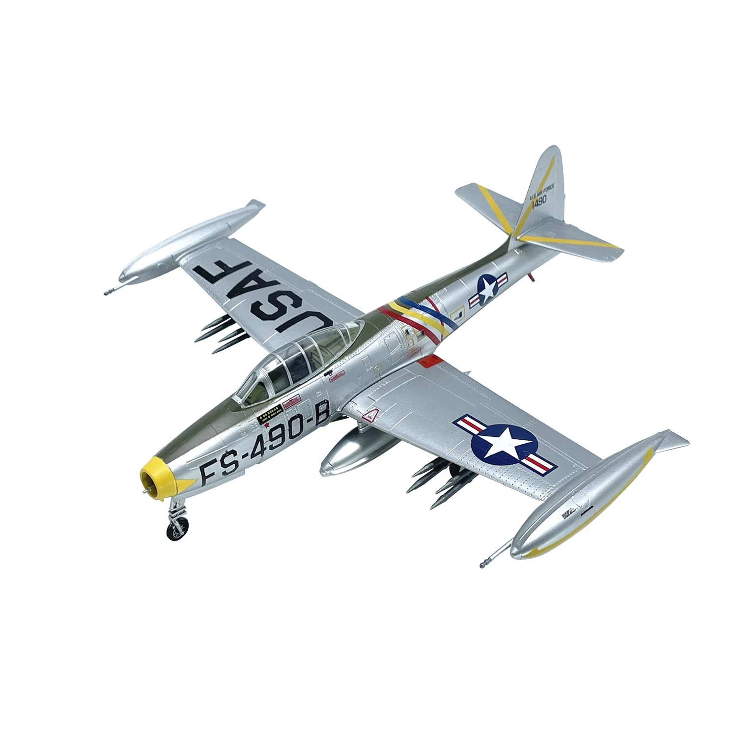 

American F-84E Militarized Combat Fighter Aircraft Plastic Model 1:72 Scale Toy Gift Collection Simulation Display Decoration