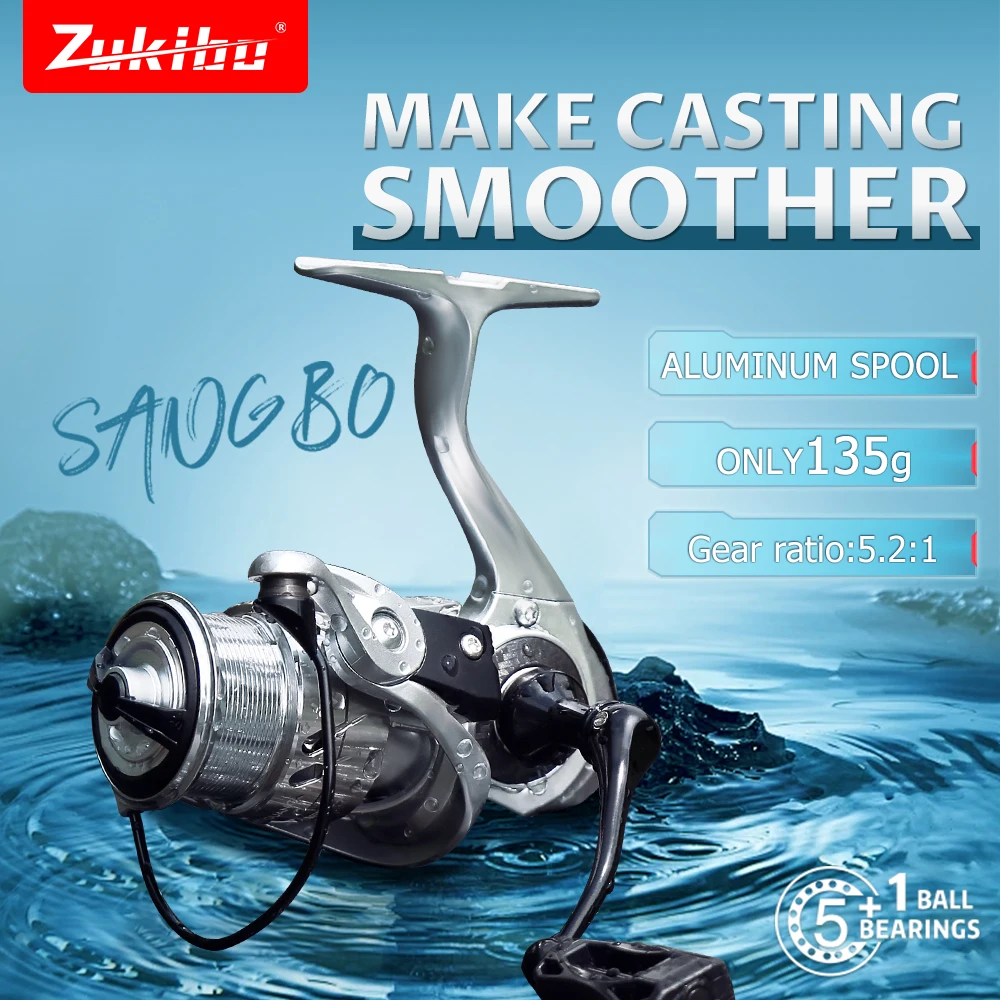 

Zukibo Spinning Fishing Reel Ultralight Max Drag 4kg 5+1BB Spinning Reel for Carp Pike Bass Fishing Coil Freshwater Saltwater