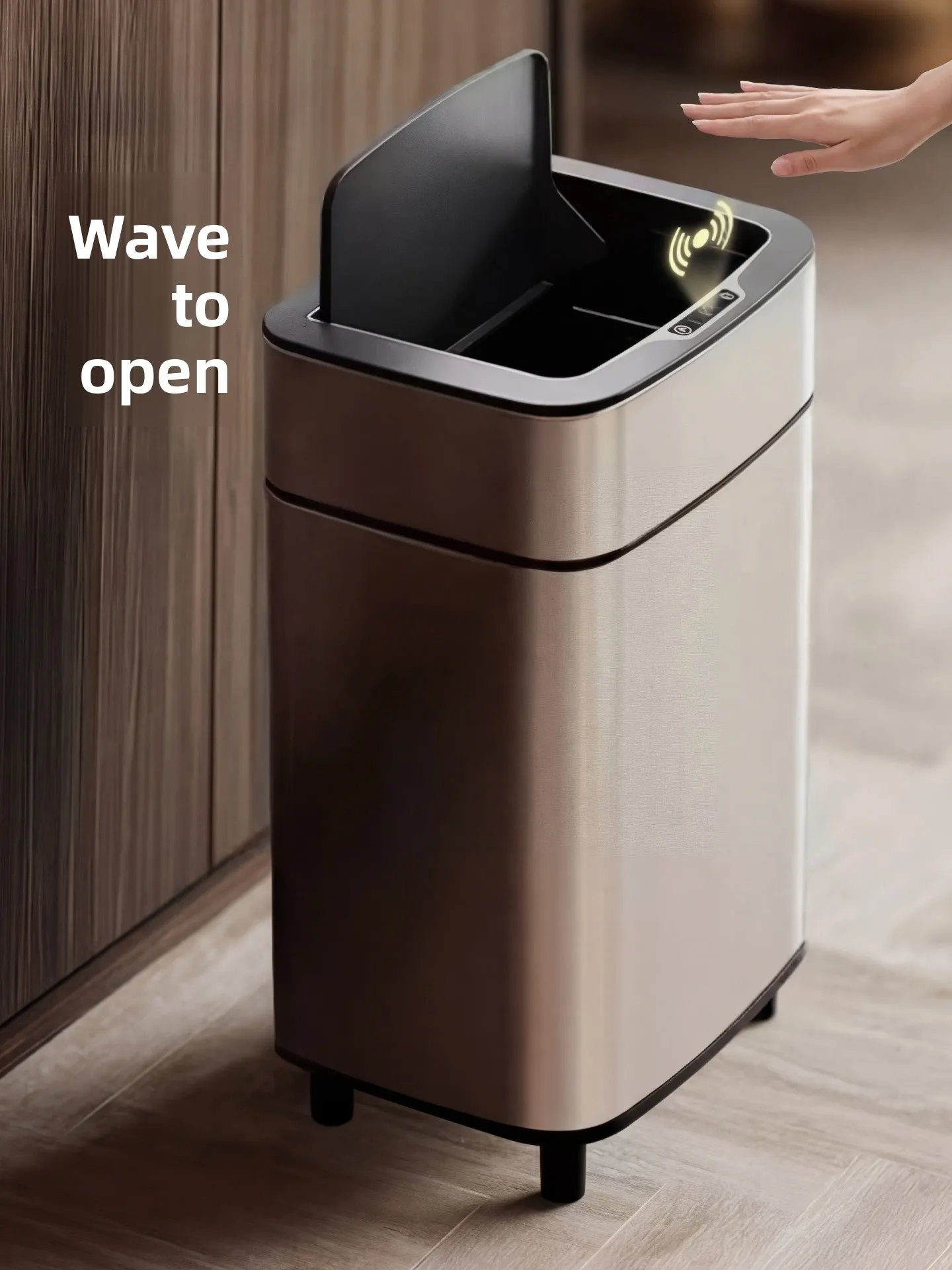 

Smart Sensor Stainl Steel Tra Can Large Capaci Covered Kitchen Batoom Living Room Auatic Lid Household Waste Bin