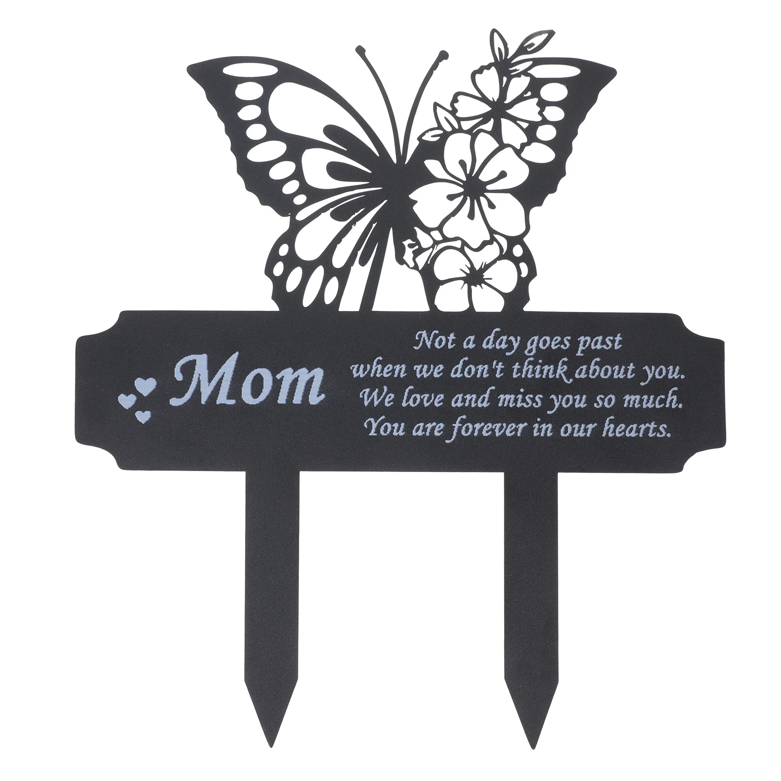 مقاوم للماء فراشة تذكارية حصة أنيقة القبر علامة للأم دائم الديكور في الهواء الطلق المعادن النحت مقبرة اللوحة #2