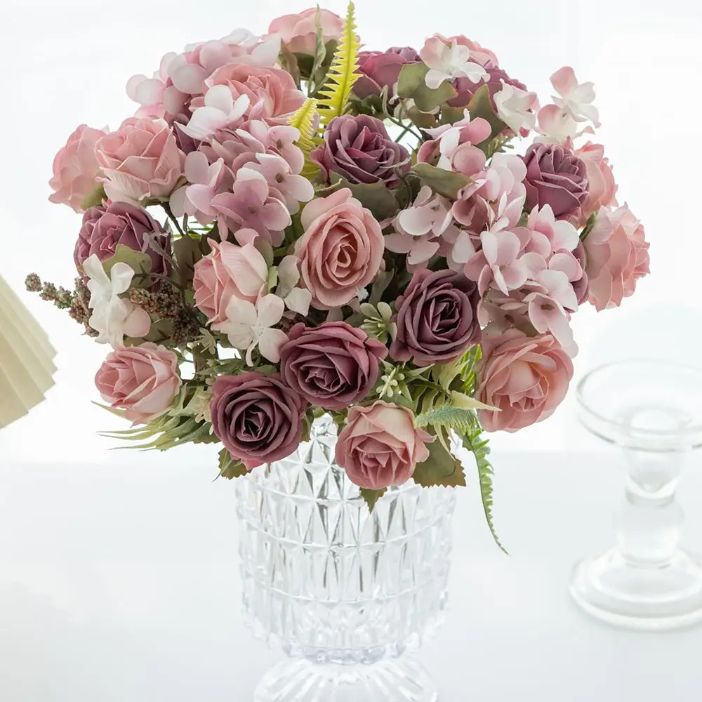 Seiden-Kunstblumen Rose Bestseller Valentinstag Heim Zimmer Outdoor Garten Brautstrauß Hochzeitskranz Hübsche Dekoration DIY Geschenk – Detail 4