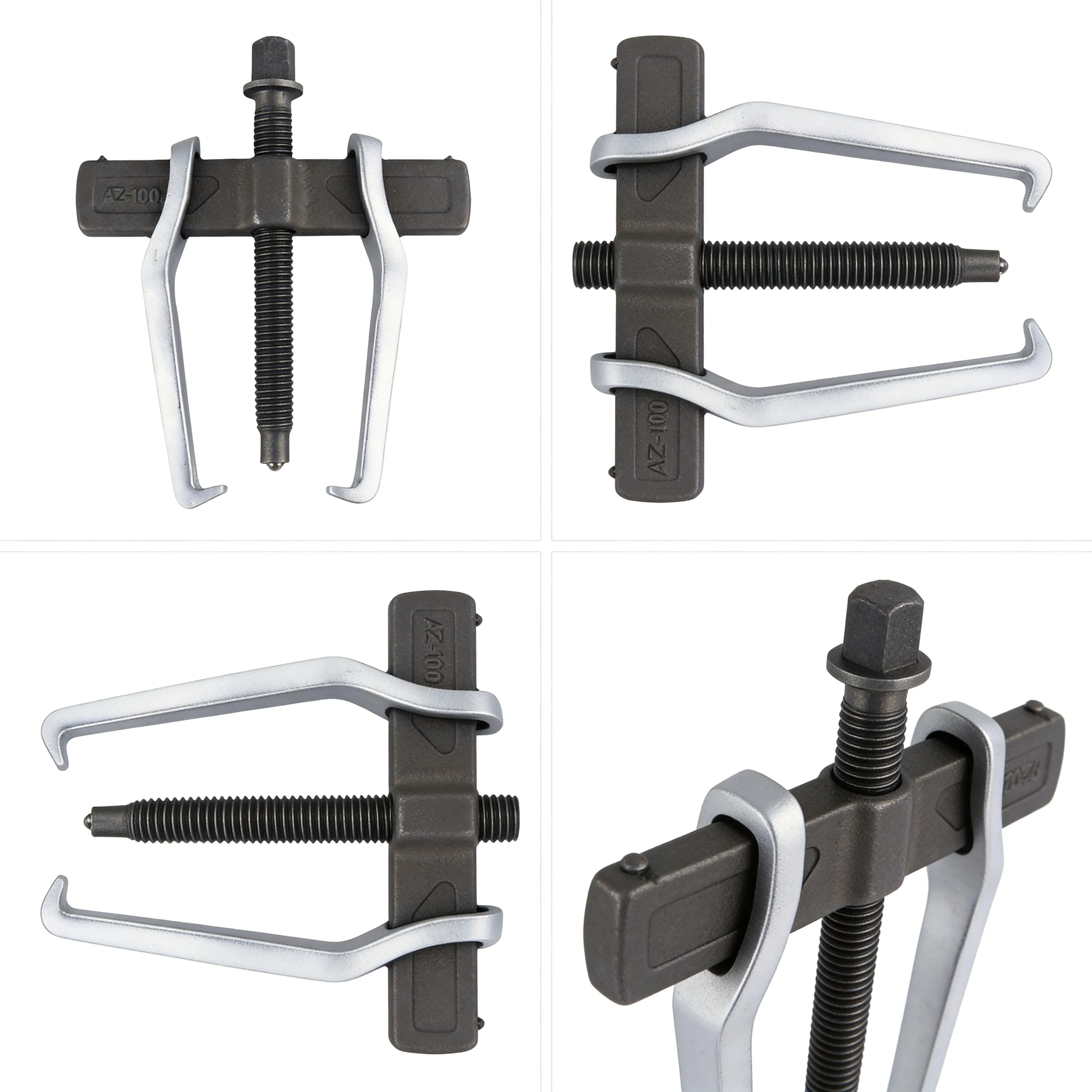2-Jaw Bearing Puller Kit, 4 Inch Adjustable Gear Puller For Auto Repair, Metal Claw Tool With Rotating Ejector Pin