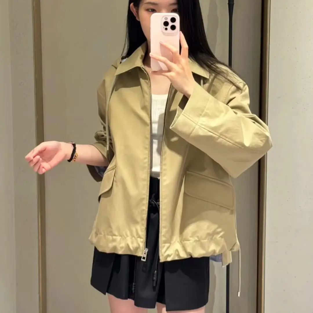 

2025 logo embroidered lapel hooded jacket jacket unisex fit is versatile and not picky