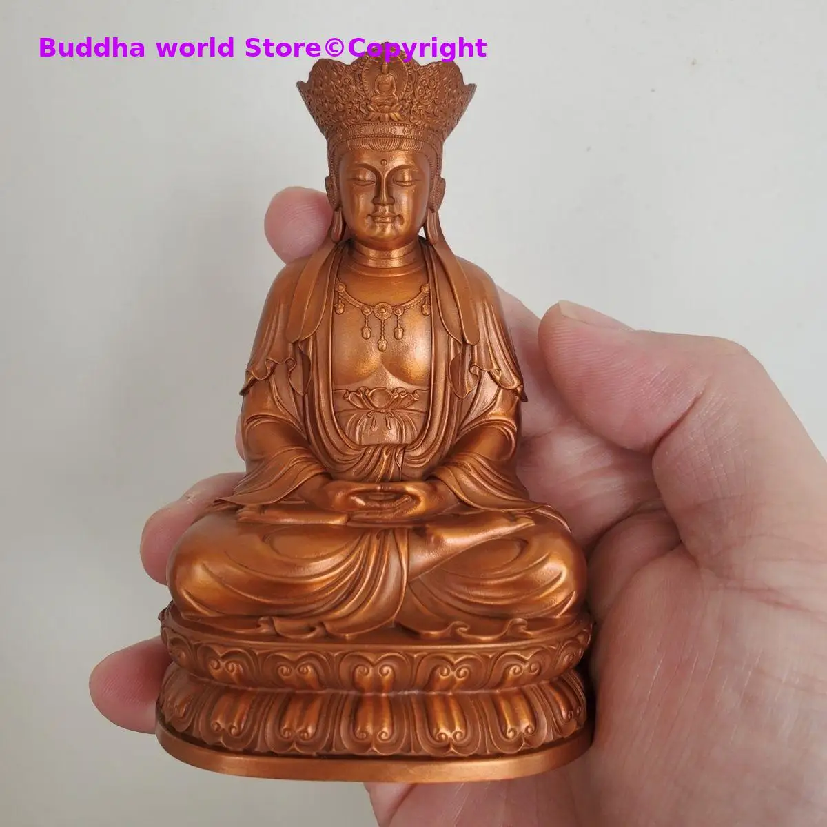 Pilu Guanyin the incarnation of Vairocana Buddha Buddhism Offering home altar monk worship Rare copper statue Exquisite god 10cm