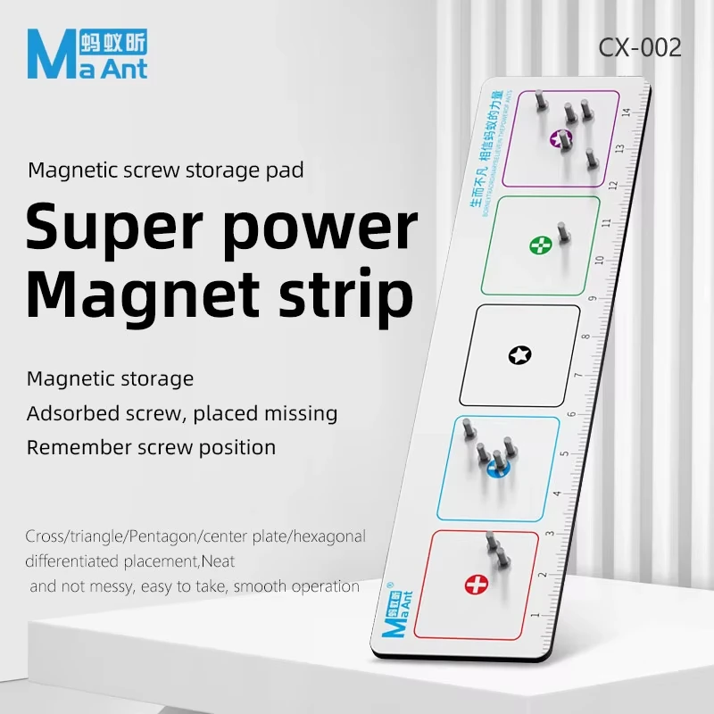 MaAnt CX-002 Super Power Magnet Strip For Mobile Phone Screw Maintenance Parts Organizer Screws Storage Pad Position Tool