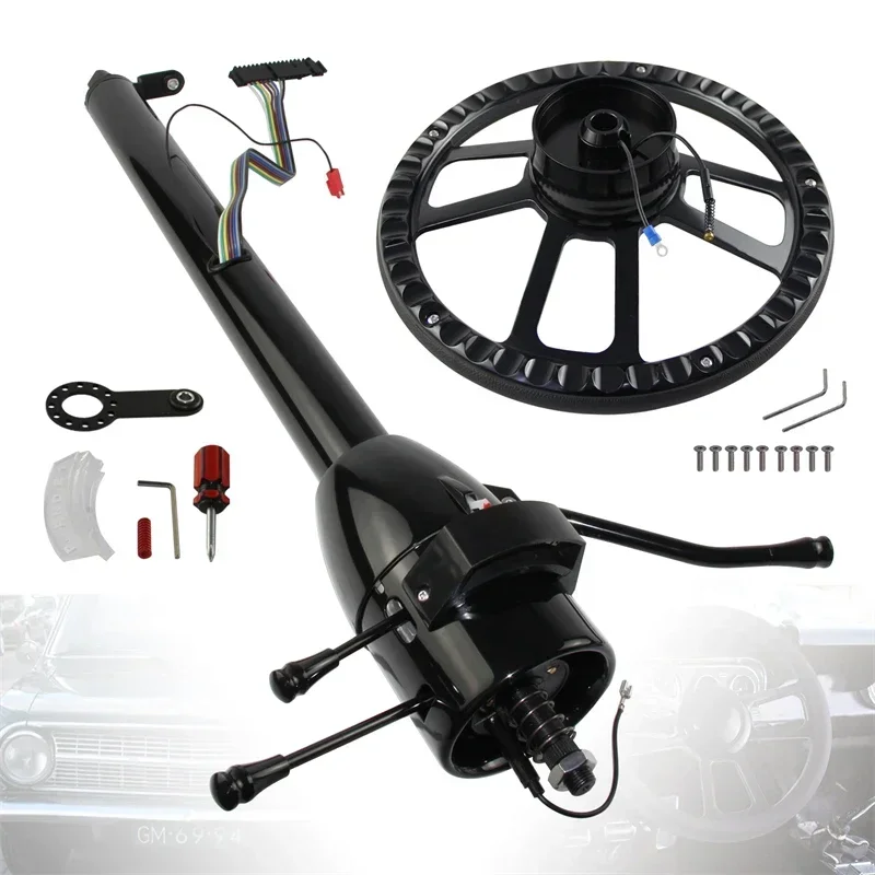 32''/30''/28'' Inch Tilt AT Automatic Style Steering Column +9 Bolt Steering Wheel For Universal LR GM Electrophoretic Coating