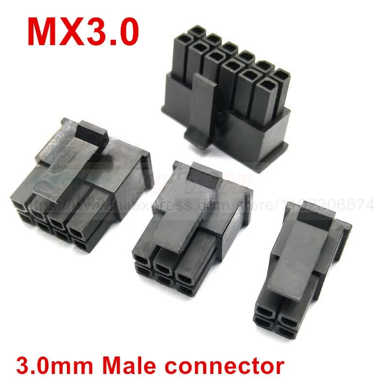 10pcs/lot Molex MX3.0 3.0mm 3mm Automotive Wiring Harness Connector Male 2 - 24 Pin For PC/Computer Graphics Card PCI-E Power