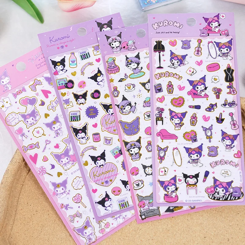 24pcs/lot Sanrio Kuromi Melody PVC Stickers Kawaii Cinnamoroll Scrapbooking DIY Diary Decorative Sticker Album Stick Label