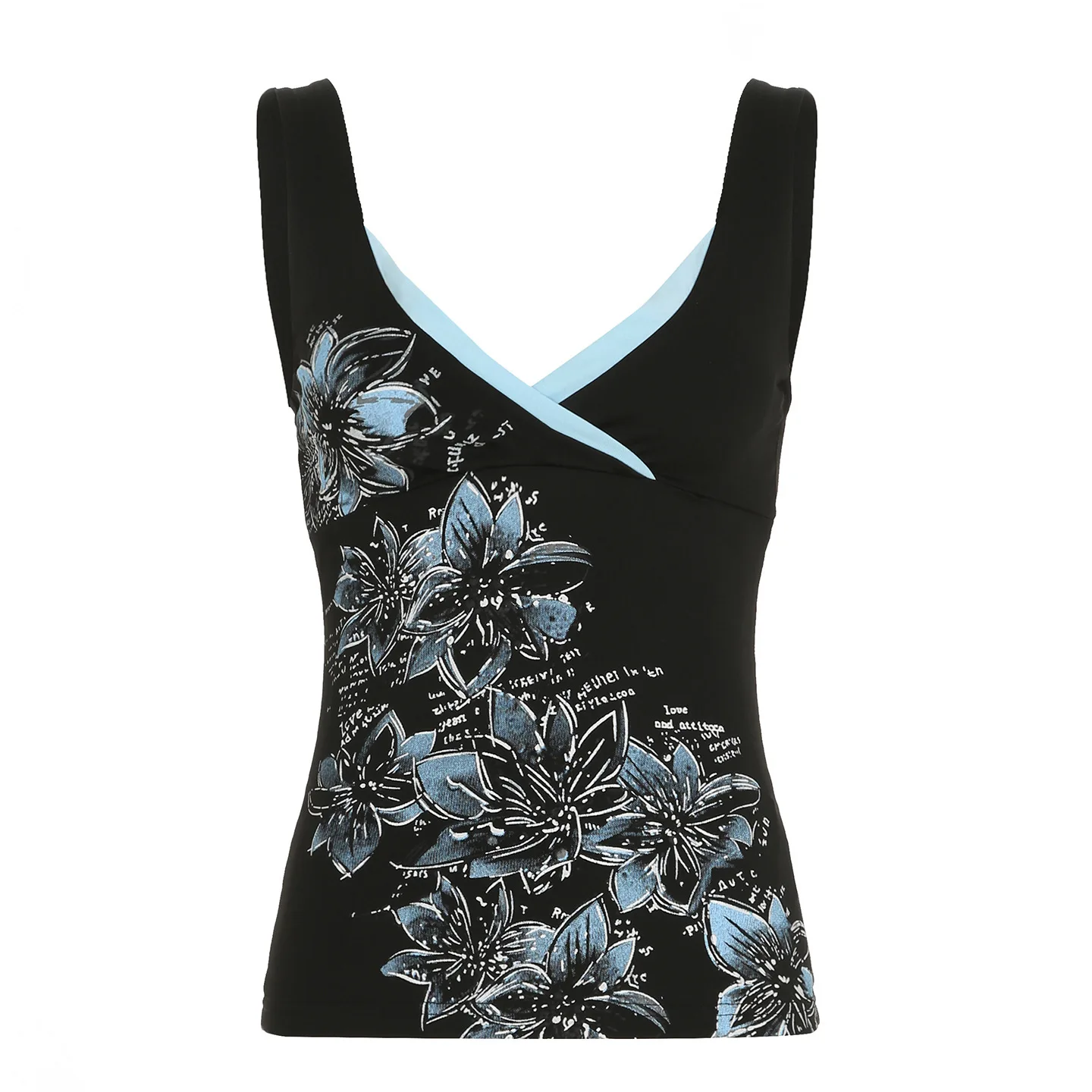 Retro Y2K Vintage Floral Camisole Women's Bold Color Block Strappy Sleeveless Chic Summer Fashion Tops