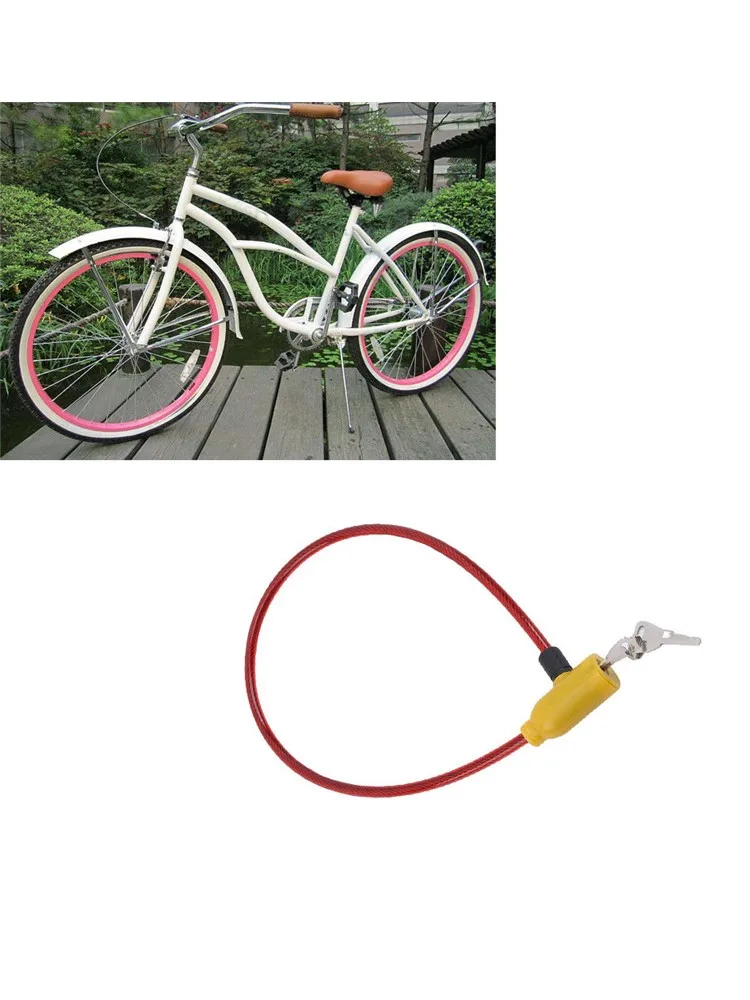 AliExpress Bicycle Safety Lock Metal Universal Anti-Theft Bicycle Lock Motorcycle Wire Lock Safety Cable with Keys Outdoor Bike Supplies