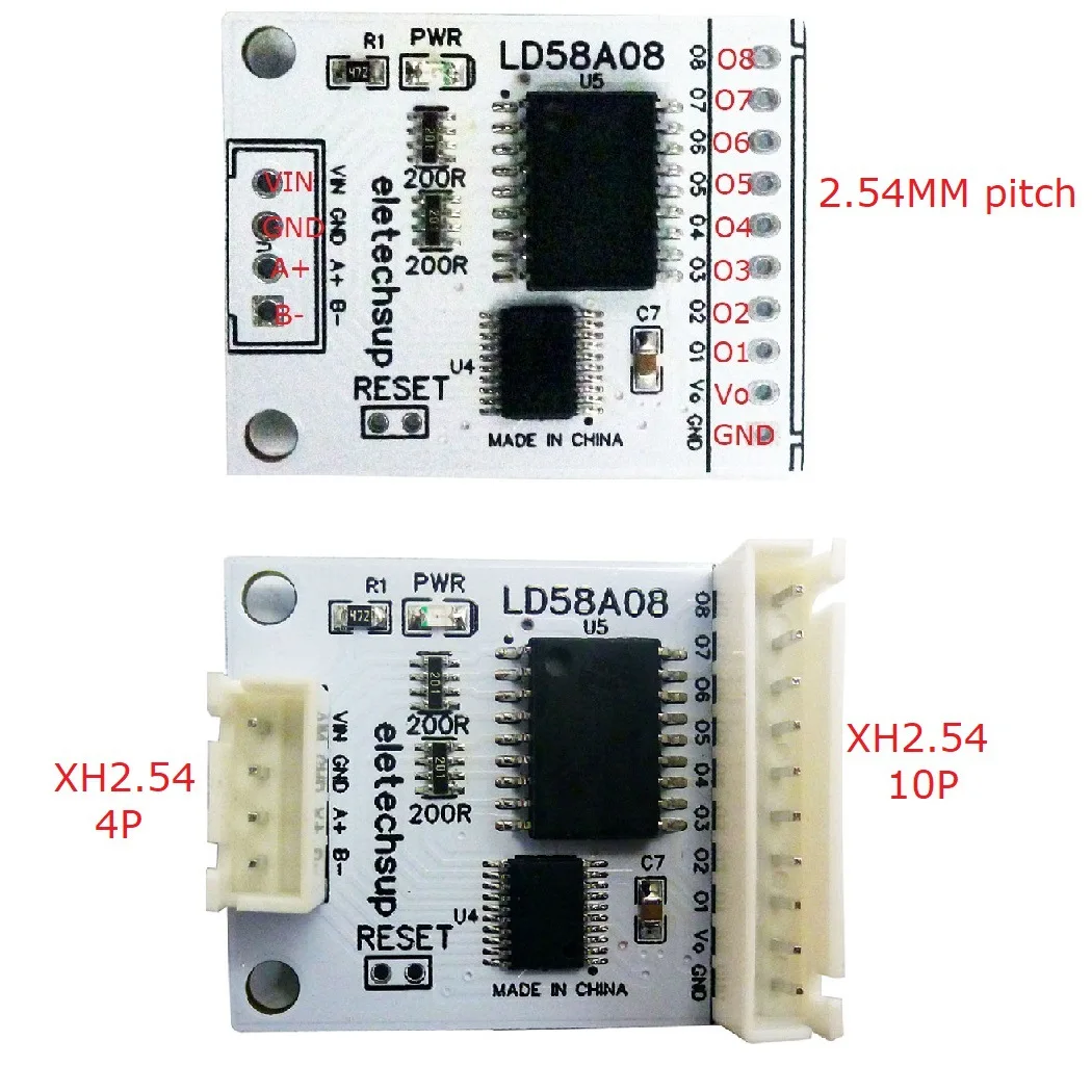RS485 to PWM Output Darlington Transistor Driver Module 8 Channel Controller Module for Multilayer Signal Lights Warning Alarm