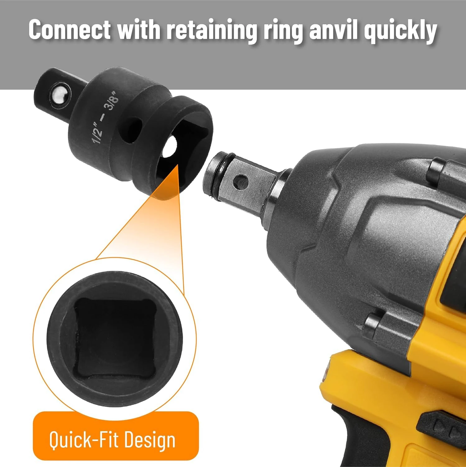 전문 4/6/8/10 임팩트 소켓 렌치 어댑터 세트 1/4 3/8 1/2 3/4 인치 스퀘... - 4