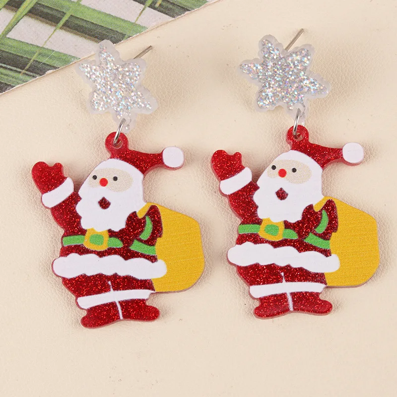 

Funny Santa Bell Candle Dangle Earrings for Women Popular Christmas Series Acrylic Earrings Girls New Year Jewelry Gifts