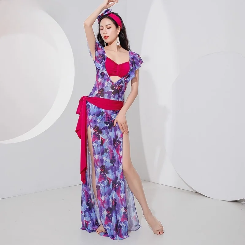 Customized Belly Dance Dress 2025 New Printed Shaabi Baladi Cute Robe Practice Outfit Bellydance Costume Indian Clothes Women
