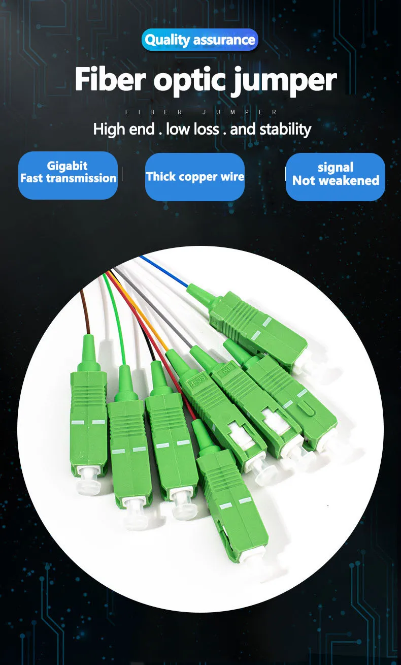 Imagem -05 - Apc 1x8 Plc Fibra Óptica Divisor Tubo de Aço 1m Fibra Óptica Divisor Cor Branco 1x8 sc Apc 10 Pcs sc