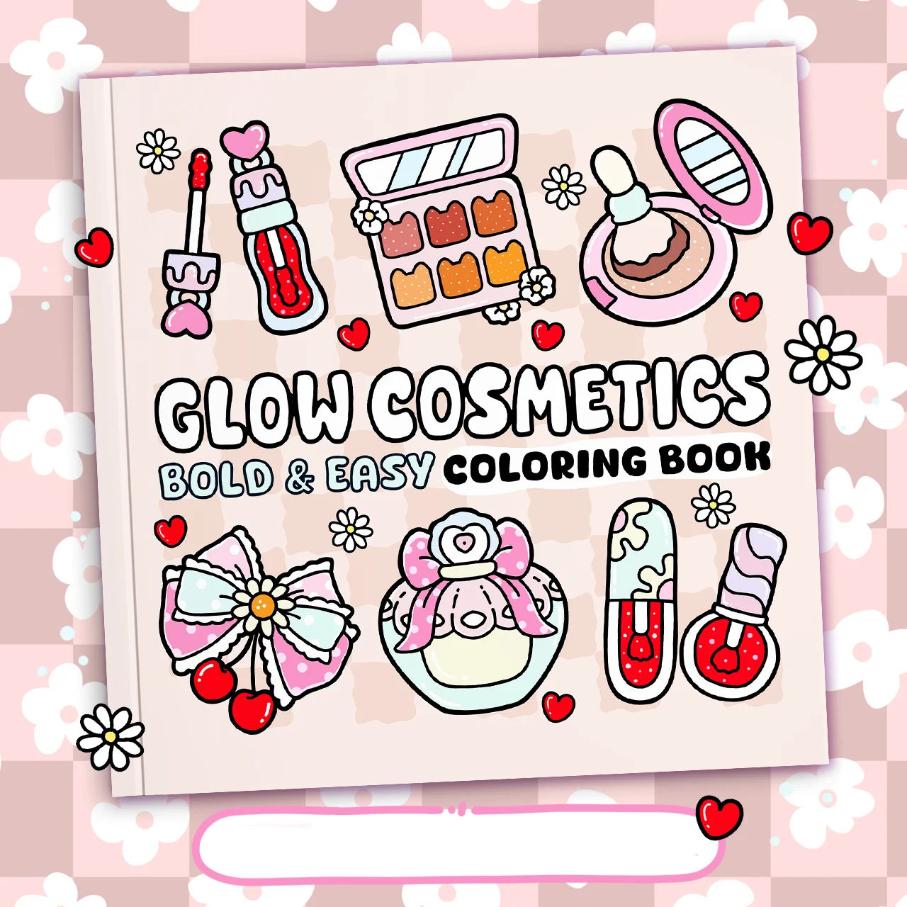 Glow Cosmetics Coloring Book for Adults Teens Fashion Cute Pattern Drawing Exquisite Illustration Art Therapy Relaxation