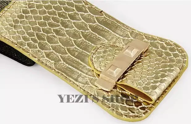 Vrouwen riem buikbanden mode ontwerp elastische taille riem gesp lederen brede riemen vrouwelijke riem tailleband voor jurk