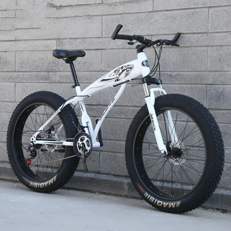 2026/Fatbike 24 26 inch 21 24 27 speed disc brake shocking absorption 4.0 bicycle beach snowmobile mountain bike