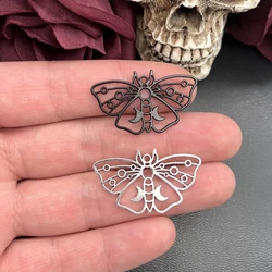 8pcs 37*22mm Luna Moth Charms,Crescent Moon on Moth Charm Pendant Designer Charms Fit Jewelry Making DIY Jewelry Findings