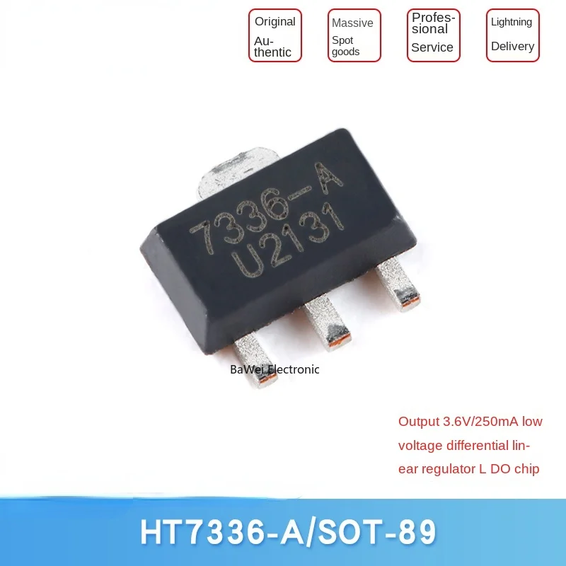 HT7336-A SOT-89 output 3.6V/250mA low dropout linear regulator LDO chip (5pcs)