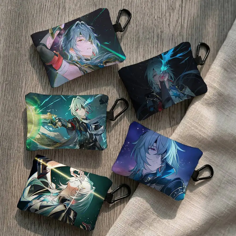 Anime Game Honkai Star Rail Anaxa Everyday Oxford Cloth Zipper Coin Purse - Lightweight Card Holder & Hanging Key Pouch