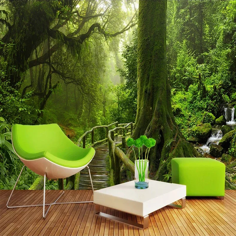 

Custom 3D Wallpaper Green Big Tree Nature Landscape Forest Photo Mural Wall Paper For Bedroom Living Room Sofa TV Background Art