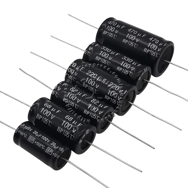 2pcs 1.5uF-220uF 100V Non-Polarity Electrolytic Capacitor For Audio Speaker Frequency Divider Crossover Accessories