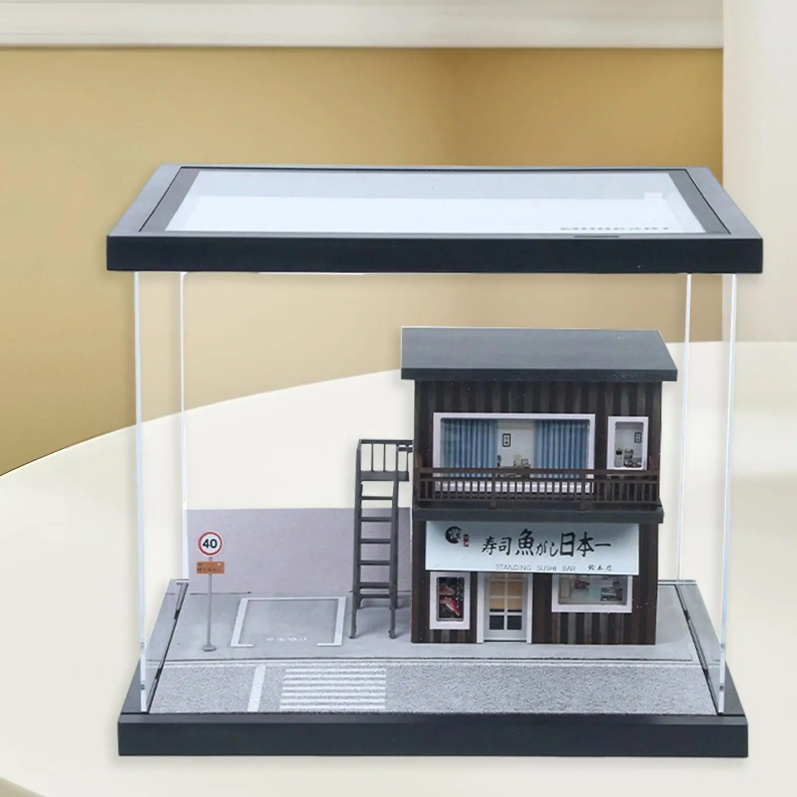 

1/64 Scale Model Car Display Case Street Shop Diorama Photo Prop Storage Box