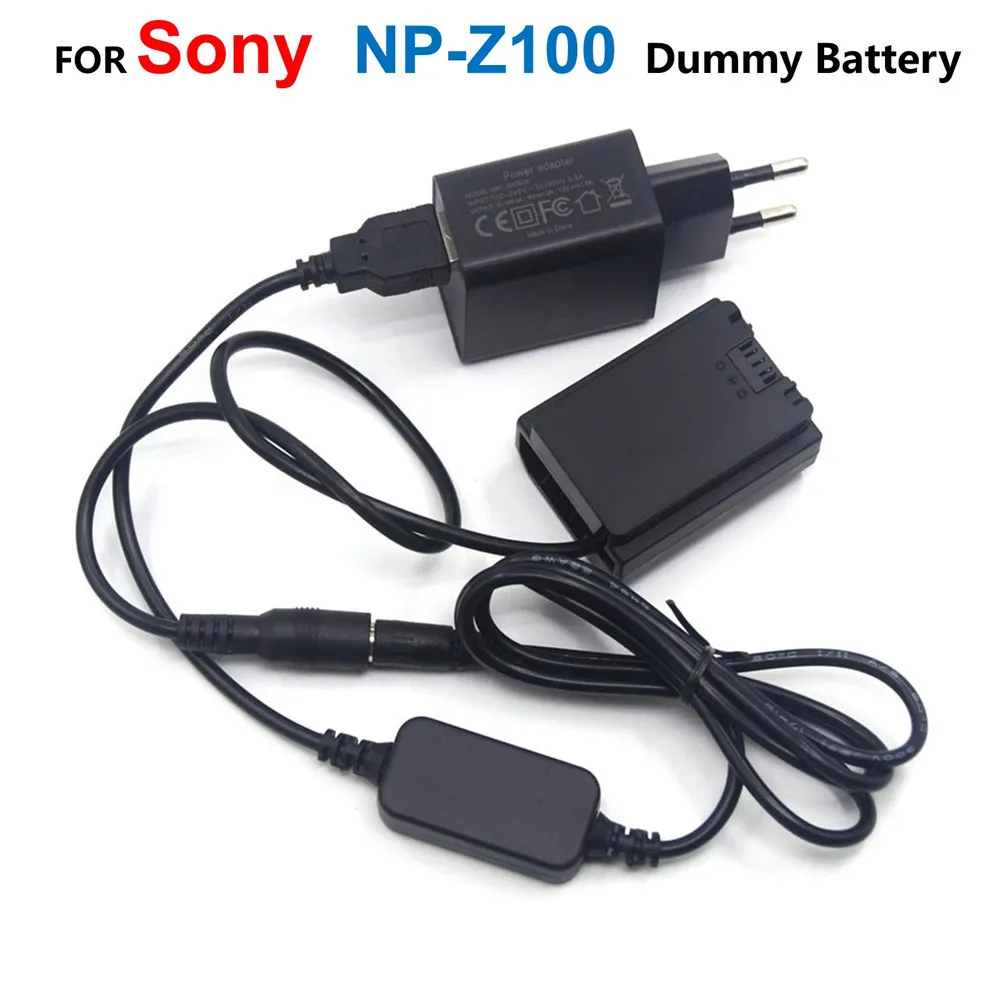 

USB Power Cable+FZ100 Coupler NP-FZ100 Dummy Battery+Charger Adapter For Sony Alpha A9 A7RM3 A7RIII A6600 A7M3 ILCE-9 A7M4 A7IV