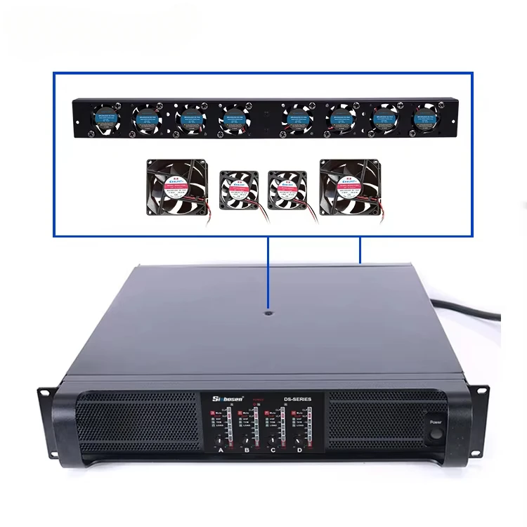 

Newly upgraded high cooling system with 8 pcs rear fan for live music 10Q 4X1350 watts stage sound standard amplifier line array