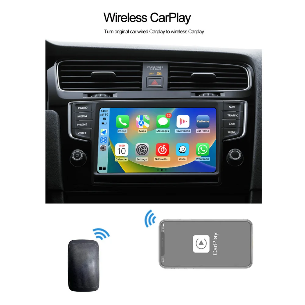 Android AI Box Wired to Wireless CarPlay Adapter Android Auto Universal Car TV Box Netflix YouTube Multimedia Video Player